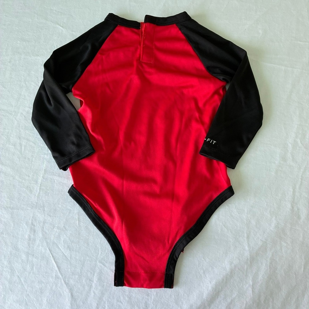 Nike Dri-FIT Baby Bodysuit Red Black Nothin But Naps Long Sleeve 12M J238-023 - Picture 12 of 16